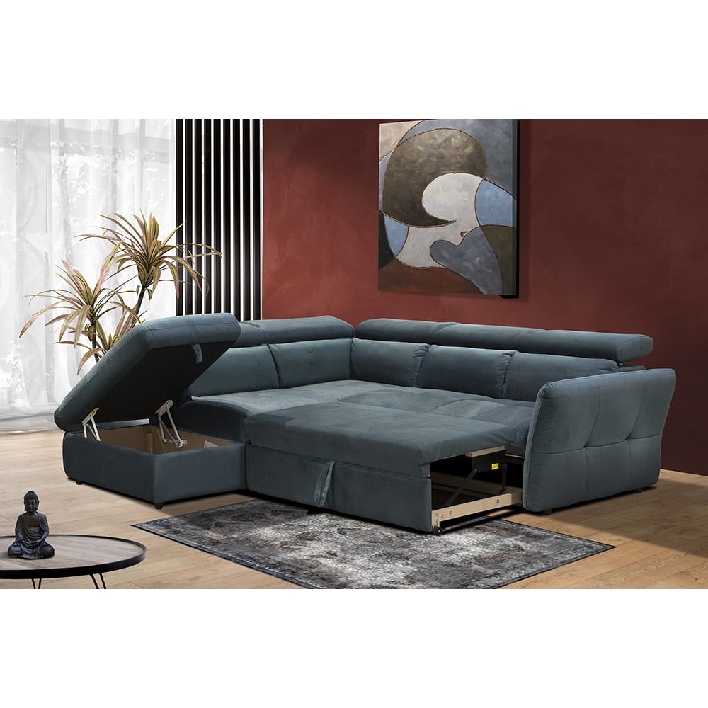 MONSERAT ΚΑΝΑΠΕΣ ΚΡΕΒΑΤΙ ΓΩΝΙΑ ΑΡΙΣΤΕΡΗ PETROL 254x224x90