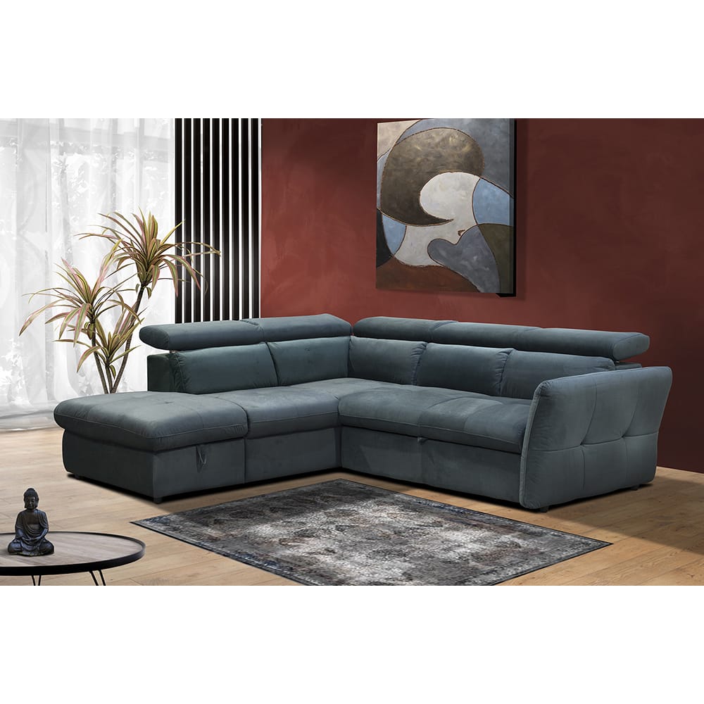 MONSERAT ΚΑΝΑΠΕΣ ΚΡΕΒΑΤΙ ΓΩΝΙΑ ΑΡΙΣΤΕΡΗ PETROL 254x224x90