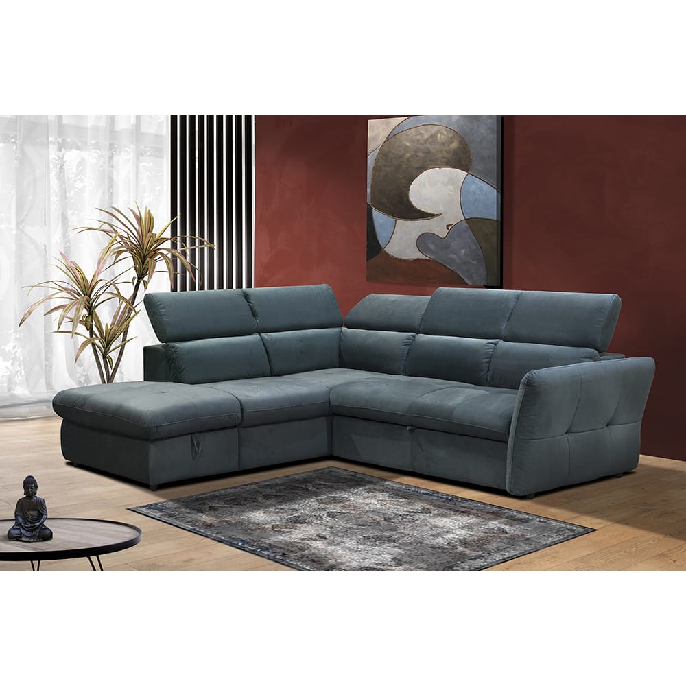 MONSERAT ΚΑΝΑΠΕΣ ΚΡΕΒΑΤΙ ΓΩΝΙΑ ΑΡΙΣΤΕΡΗ PETROL 254x224x90