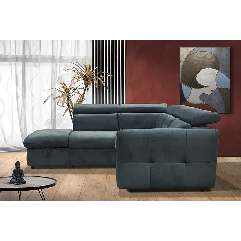 MONSERAT ΚΑΝΑΠΕΣ ΚΡΕΒΑΤΙ ΓΩΝΙΑ ΑΡΙΣΤΕΡΗ PETROL 254x224x90