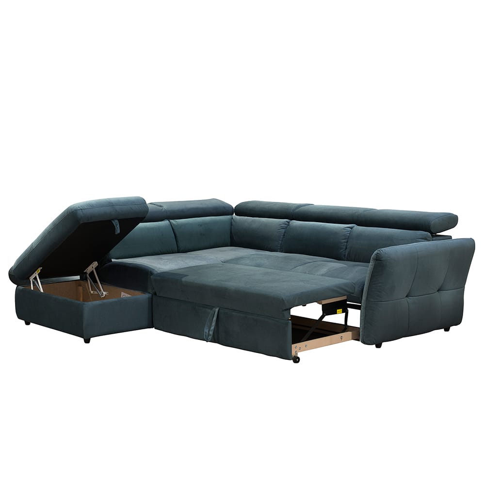 MONSERAT ΚΑΝΑΠΕΣ ΚΡΕΒΑΤΙ ΓΩΝΙΑ ΑΡΙΣΤΕΡΗ PETROL 254x224x90