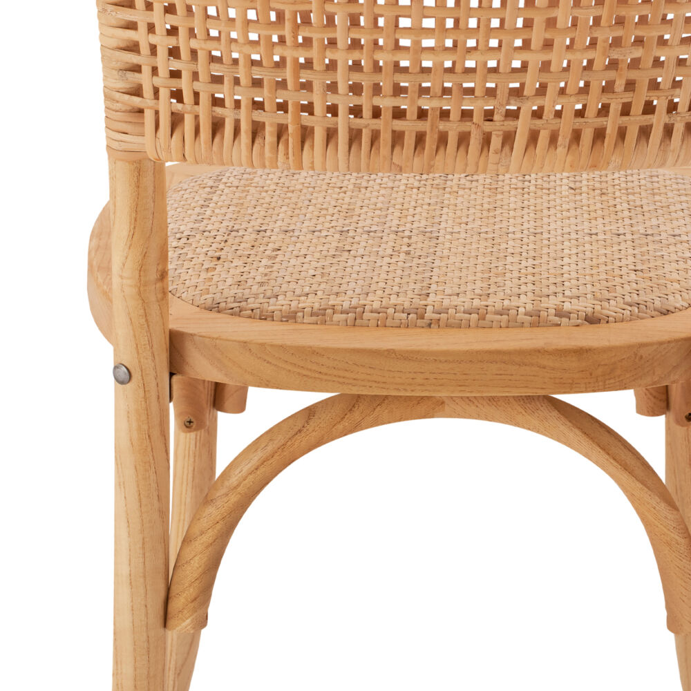 ΚΑΡΕΚΛΑ ΞΥΛΙΝΗ ΜΕ ΠΛΕΞΗ RATTAN ΣΕ ΦΥΣΙΚΗ ΑΠΟΧΡΩΣΗ FB98752.01 49x54x89 εκ.