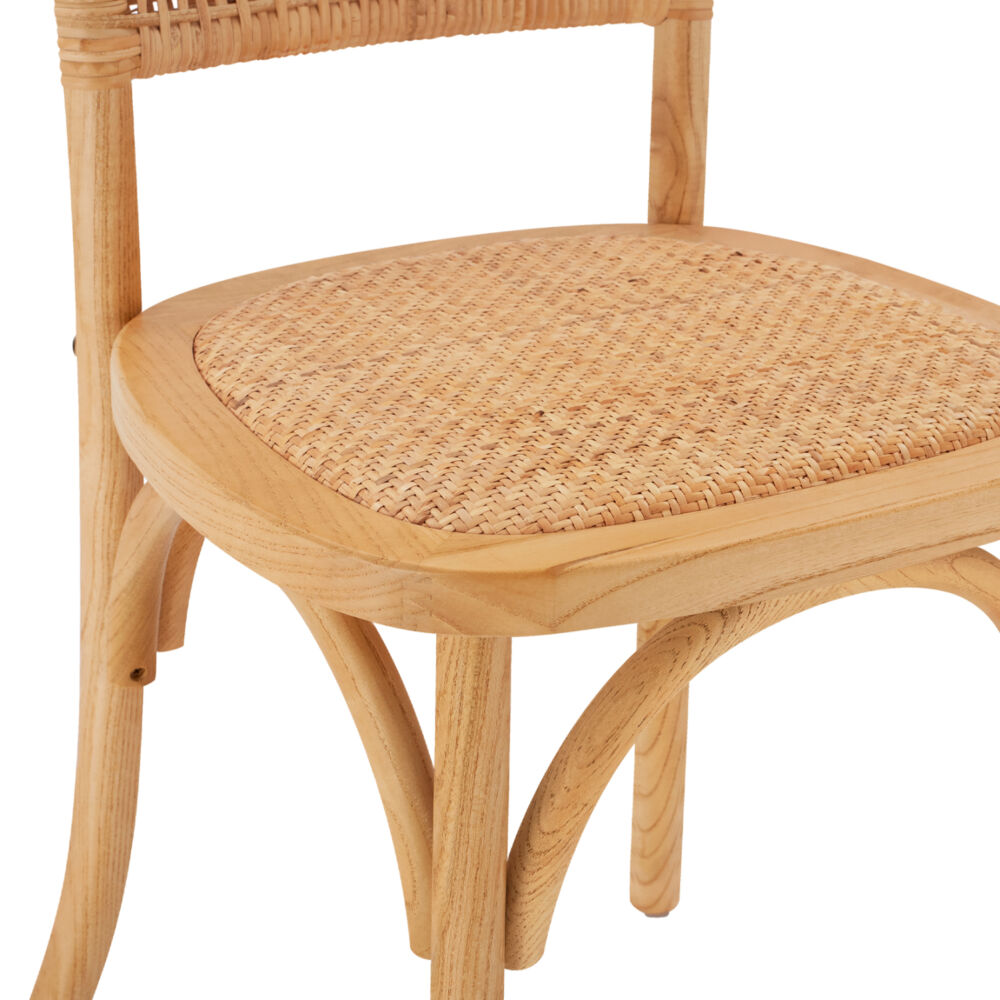 ΚΑΡΕΚΛΑ ΞΥΛΙΝΗ ΜΕ ΠΛΕΞΗ RATTAN ΣΕ ΦΥΣΙΚΗ ΑΠΟΧΡΩΣΗ FB98752.01 49x54x89 εκ.