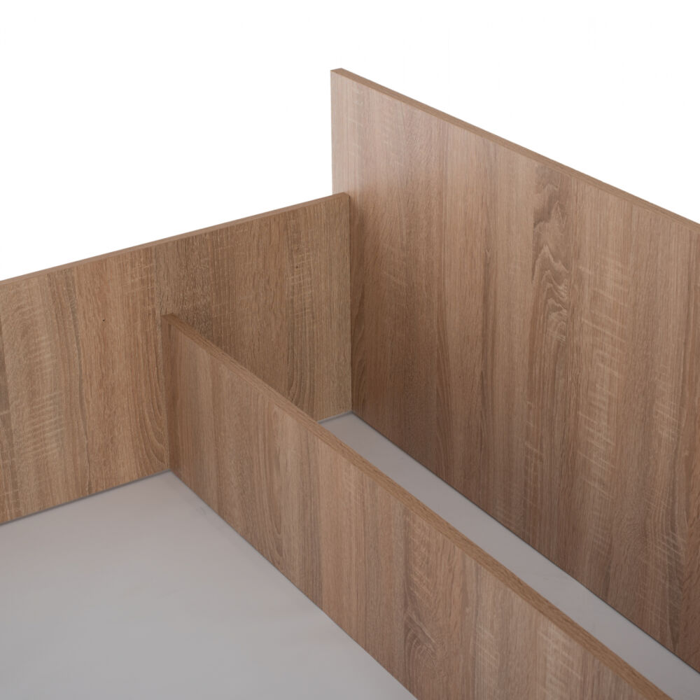 ΚΡΕΒΑΤΙ ΜΕΛΑΜΙΝΗΣ ΔΙΠΛΟ ΓΙΑ ΣΤΡΩΜΑ 160Χ200εκ. SONOMA OAK FB92432