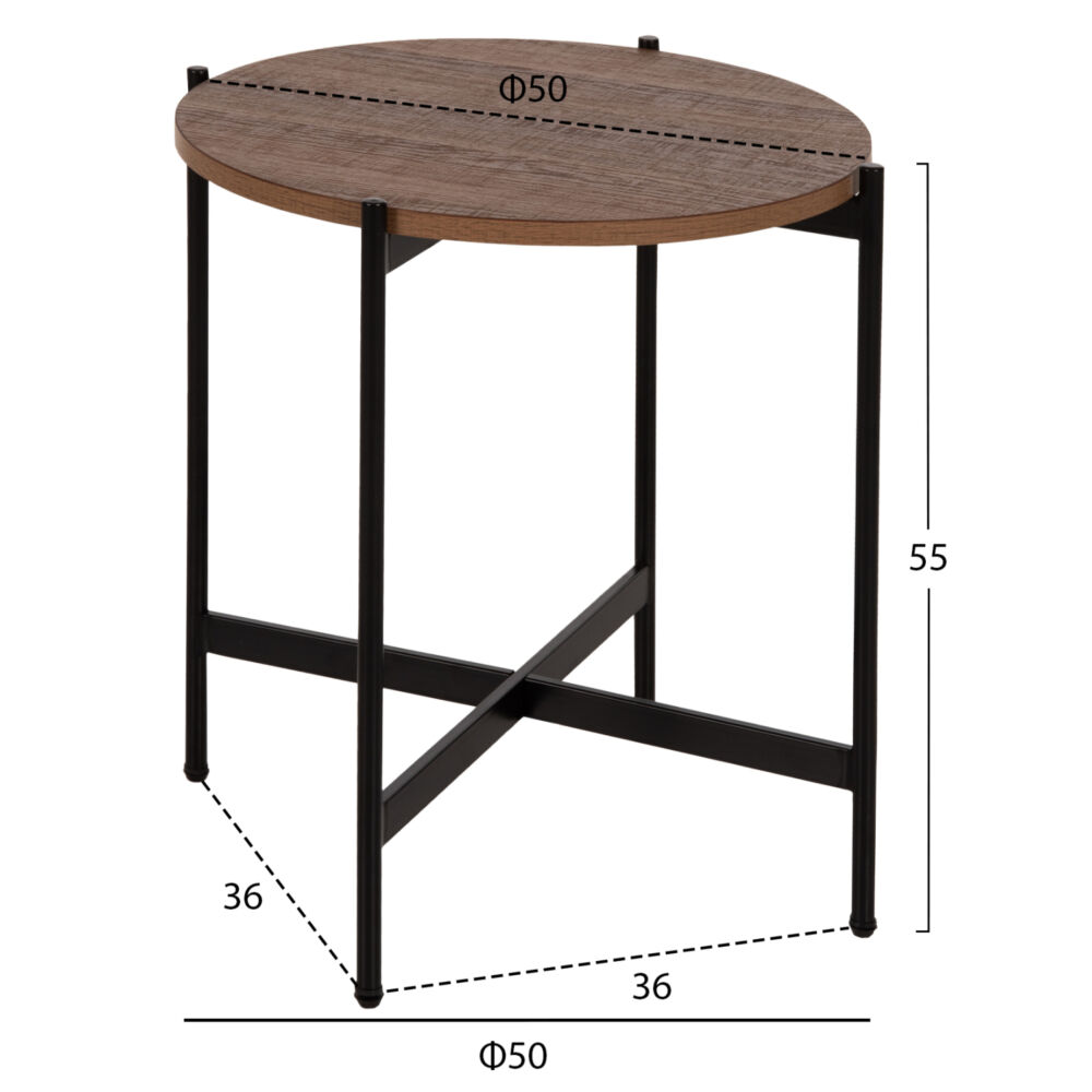 ΣΕΤ 2ΤΜΧ ΤΡΑΠΕΖΙΑ ΣΑΛΟΝΙΟΥ FB921089.03 MDF ΣΕ ΚΑΡΥΔΙ ΧΡΩΜΑ Φ80εκ & Φ50εκ