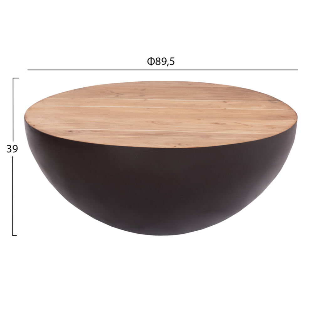 ΔΙΑΚΟΣΜΗΤΙΚΟ ΤΡΑΠΕΖΙ ΣΑΛΟΝΙΟΥ Φ89,5X39Yεκ. RUSTY ΜΕ ΞΥΛΟ ΑΚΑΚΙΑΣ FB98717.22