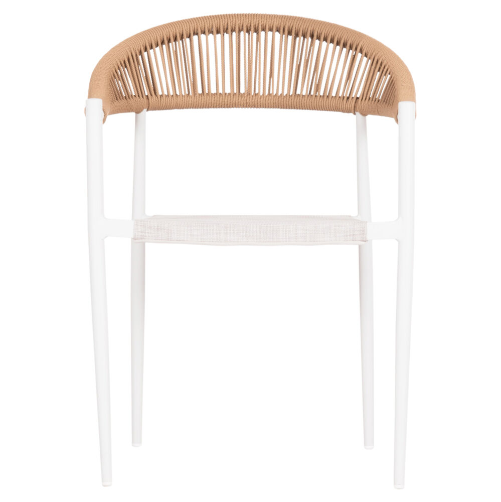 ΠΟΛΥΘΡΟΝΑ FB96284.01 ΑΛΟΥΜΙΝΙΟ & TEXTILENE ΛΕΥΚΟ--P.E.TWISTED RATTAN 55x56x79Υεκ