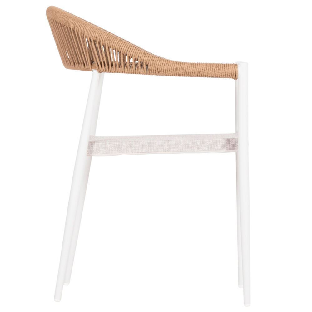 ΠΟΛΥΘΡΟΝΑ FB96284.01 ΑΛΟΥΜΙΝΙΟ & TEXTILENE ΛΕΥΚΟ--P.E.TWISTED RATTAN 55x56x79Υεκ