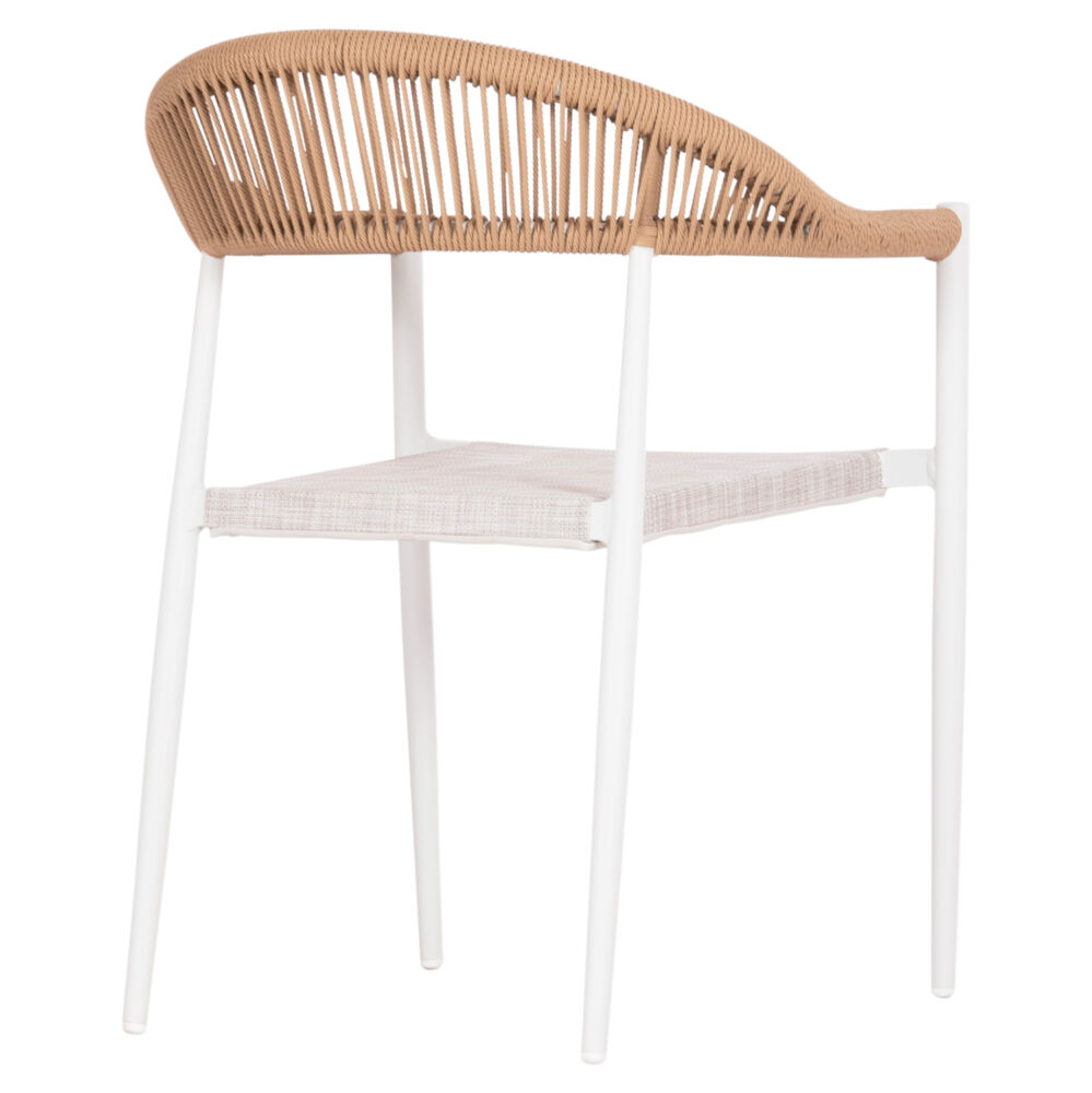 ΠΟΛΥΘΡΟΝΑ FB96284.01 ΑΛΟΥΜΙΝΙΟ & TEXTILENE ΛΕΥΚΟ--P.E.TWISTED RATTAN 55x56x79Υεκ