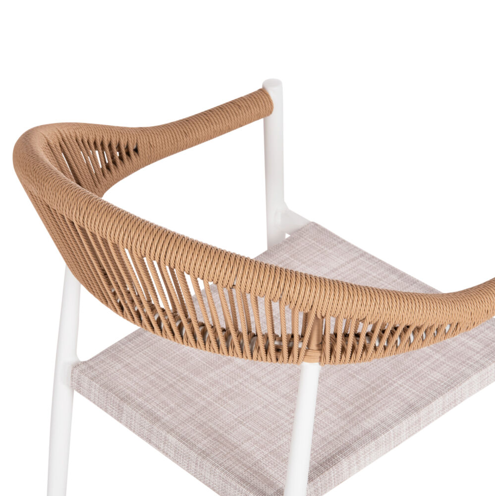 ΠΟΛΥΘΡΟΝΑ FB96284.01 ΑΛΟΥΜΙΝΙΟ & TEXTILENE ΛΕΥΚΟ--P.E.TWISTED RATTAN 55x56x79Υεκ