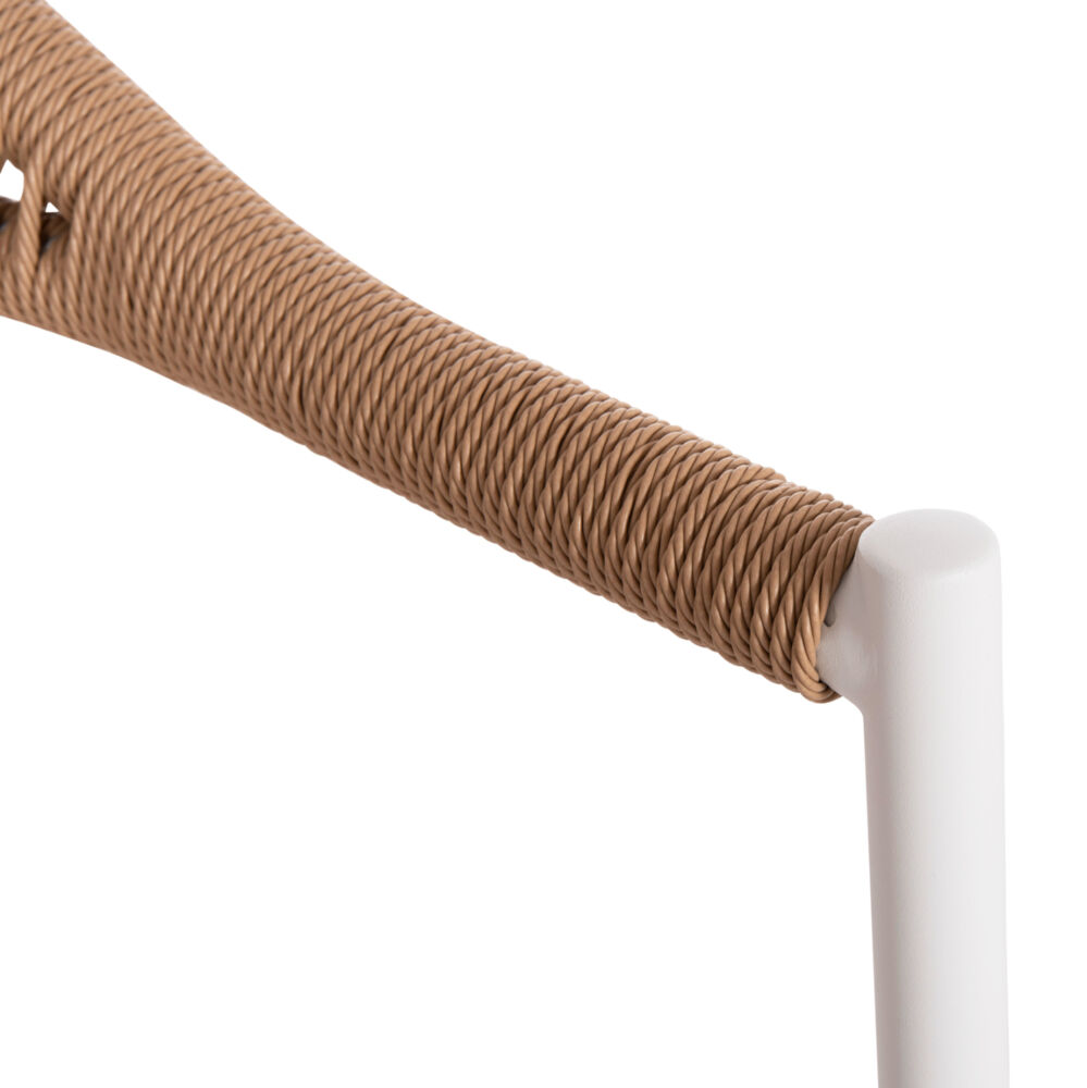 ΠΟΛΥΘΡΟΝΑ FB96284.01 ΑΛΟΥΜΙΝΙΟ & TEXTILENE ΛΕΥΚΟ--P.E.TWISTED RATTAN 55x56x79Υεκ