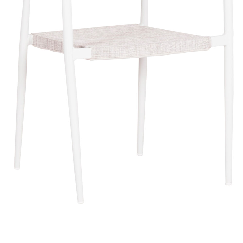ΠΟΛΥΘΡΟΝΑ FB96284.01 ΑΛΟΥΜΙΝΙΟ & TEXTILENE ΛΕΥΚΟ--P.E.TWISTED RATTAN 55x56x79Υεκ