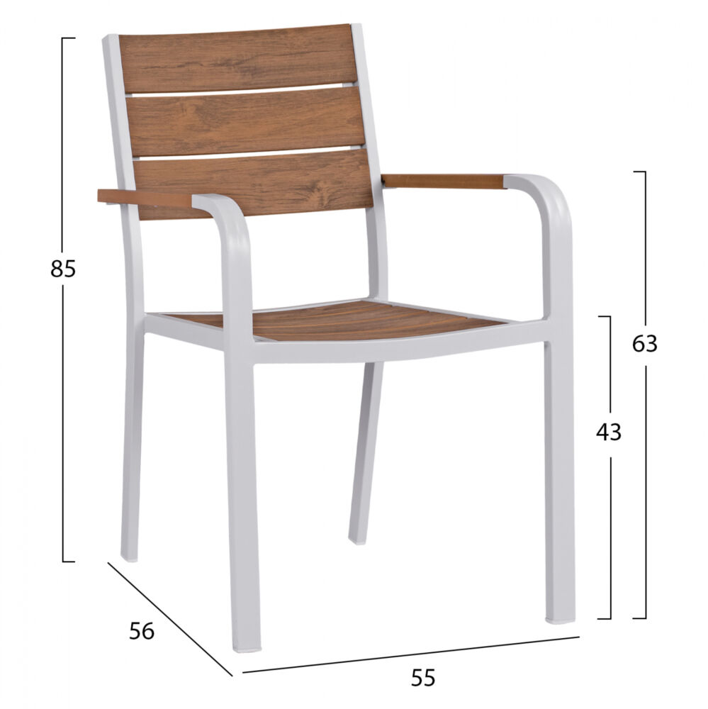 ΣΕΤ ΤΡΑΠΕΖΑΡΙΑΣ 5ΤΜΧ ΤΡΑΠ. 150Χ90 & ΠΟΛ/ΝΕΣ ΑΛΟΥΜΙΝΙΟΥ ΜΕ POLYWOOD ΛΕΥΚΕΣ FB911706.01