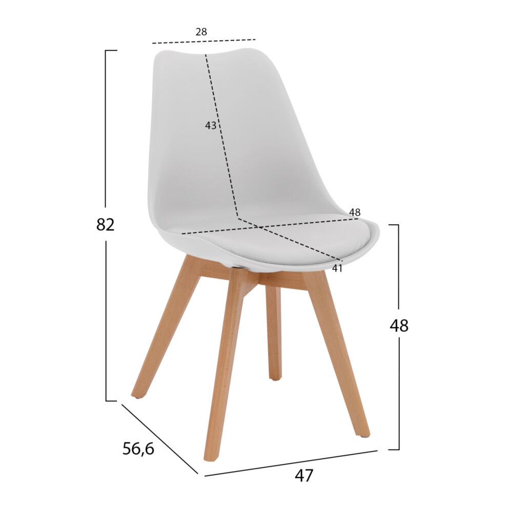 ΚΑΡΕΚΛΑ FB90033.01 ΜΕ ΞΥΛΙΝΑ ΠΟΔΙΑ ΚΑΙ ΜΕ ΚΑΘΙΣΜΑ ΛΕΥΚΟ 47x56,6x82Υεκ.