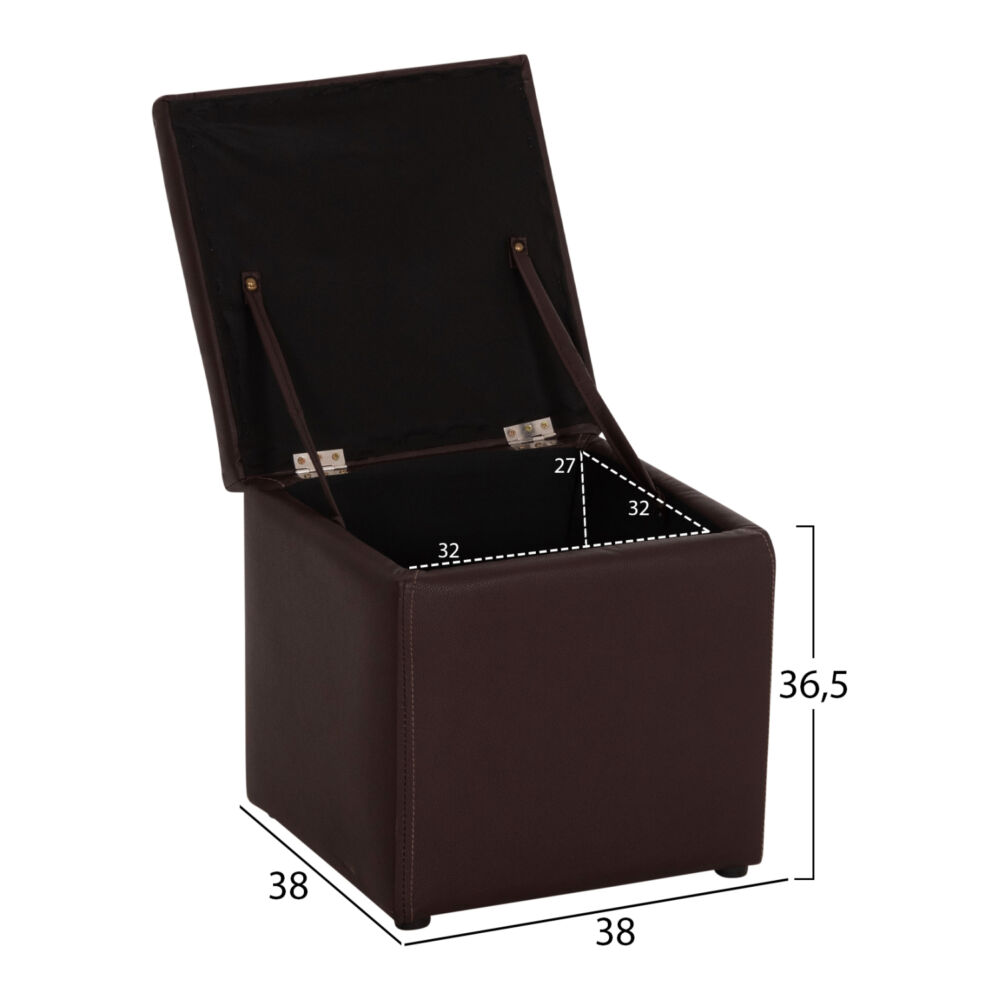 ΣΚΑΜΠΩ ΜΕ ΑΠΟΘΗΚΕΥΤΙΚΟ ΧΩΡΟ PU ΚΑΦΕ FB9224.03--38x38x36.5Υεκ.