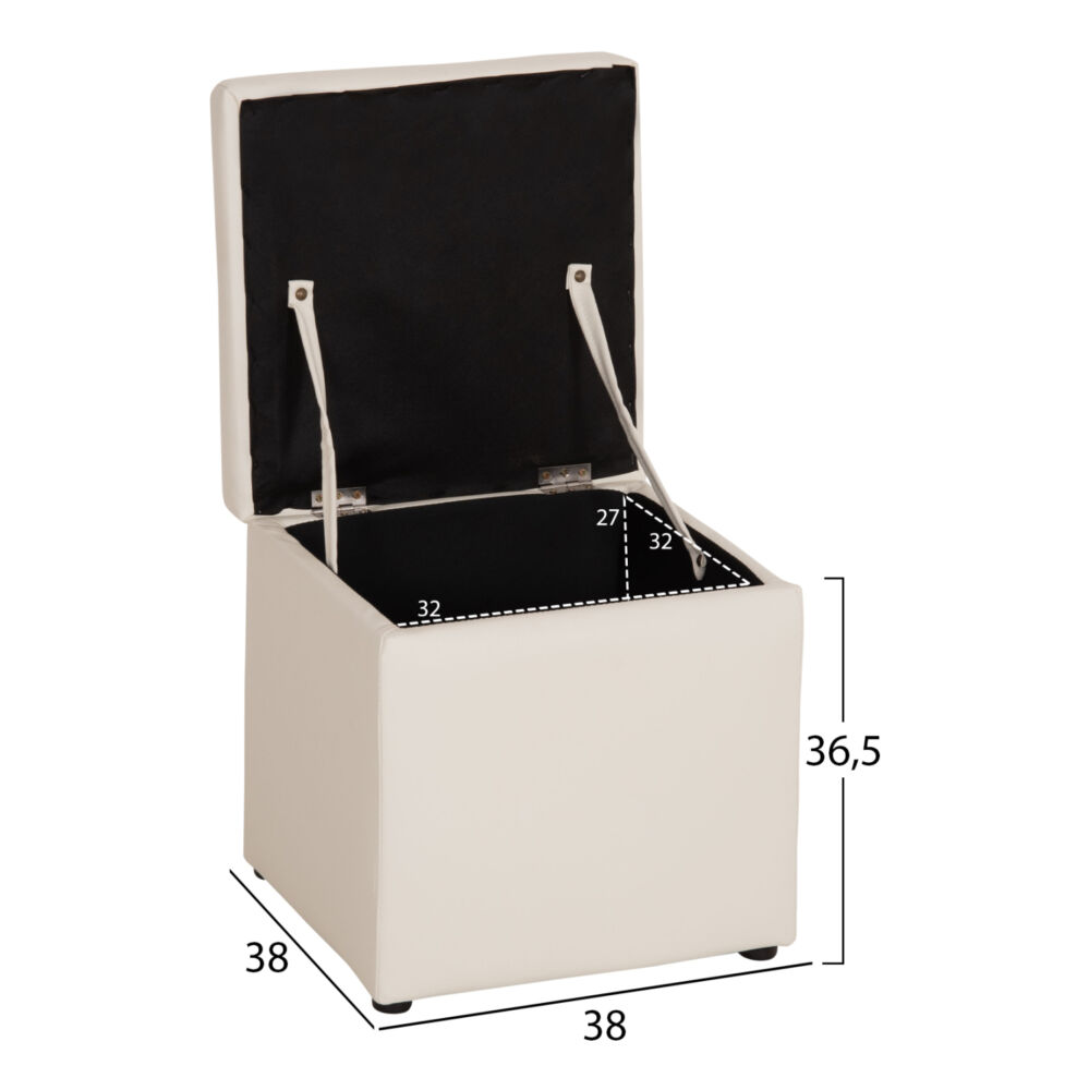 ΣΚΑΜΠΟ FB9224.02 PU ΜΕ ΑΠΟΘΗΚΕΥΤΙΚΟ ΧΩΡΟ- ΛΕΥΚΟ 38x38x36,5Υεκ.