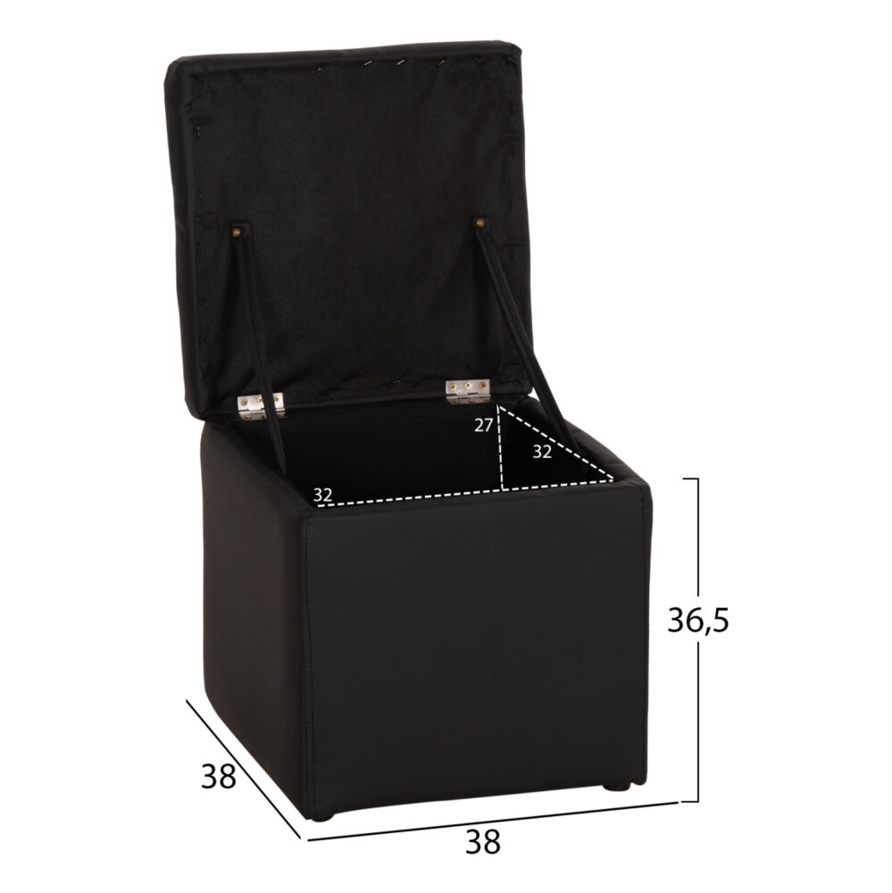 ΣΚΑΜΠΩ ΜΕ ΑΠΟΘΗΚΕΥΤΙΚΟ ΧΩΡΟ PU ΜΑΥΡΟ FB9224.01 38x38x36.5Υεκ.