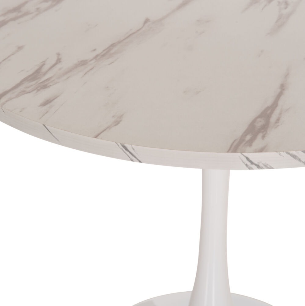ΤΡΑΠΕΖΙ ΤΡΑΠΕΖΑΡΙΑΣ FB99421.11 ΣΤΡΟΓΓΥΛΟ WHITE MARBLE Φ90x74Υεκ.