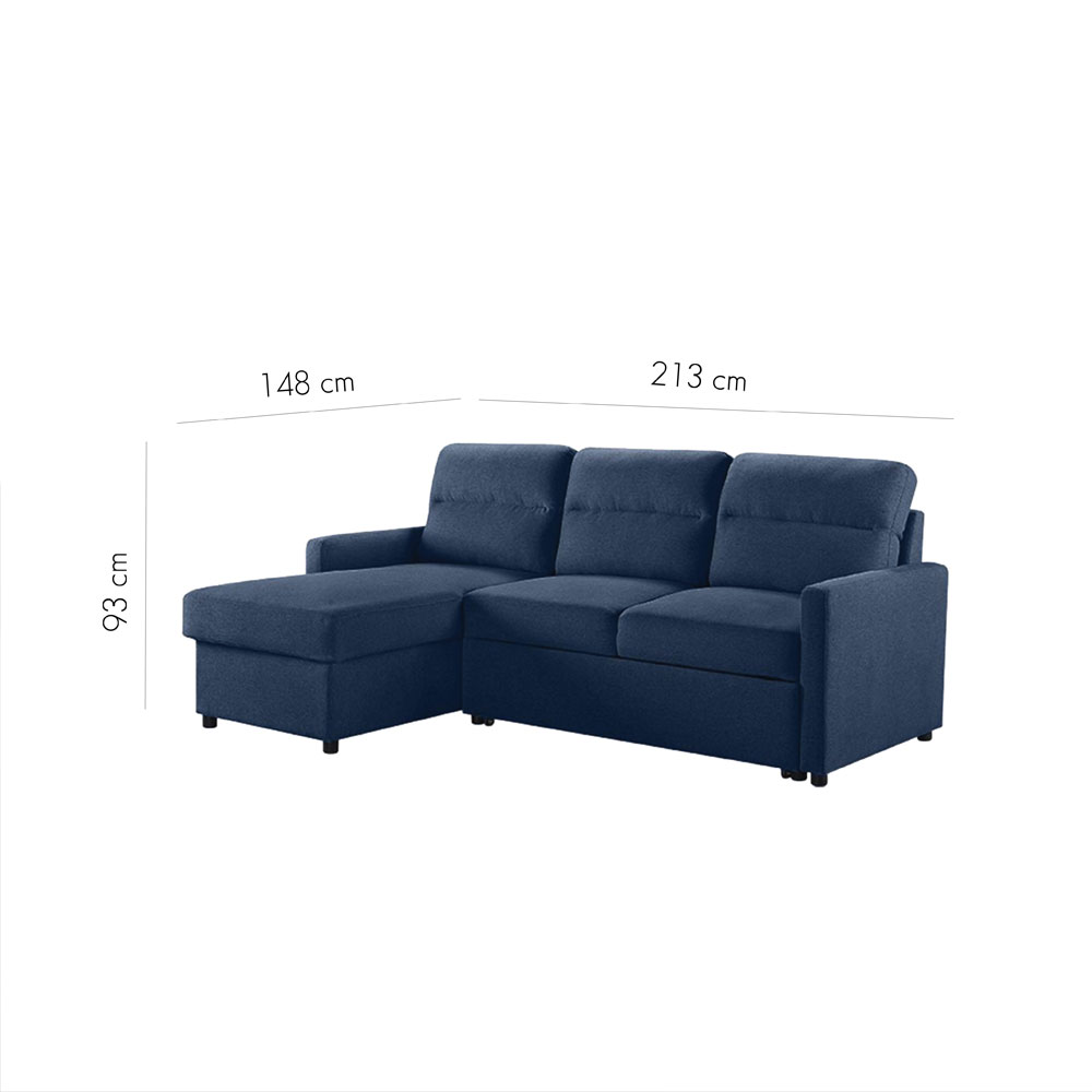 TUCAN ΚΑΝΑΠΕΣ ΚΡΕΒΑΤΙ ΓΩΝΙΑ ΑΝΑΣΤΡΕΨΙΜΗ ΜΠΛΕ 213x148x93