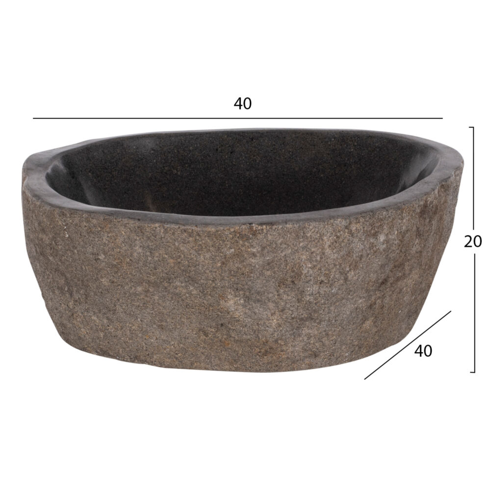 ΝΙΠΤΗΡΑΣ STONE SINK ΛΑΞΕΥΜΕΝΗ ΠΕΤΡΑ ΓΚΡΙ ΧΡΩΜΑ 40x40x20Yεκ.FB97807