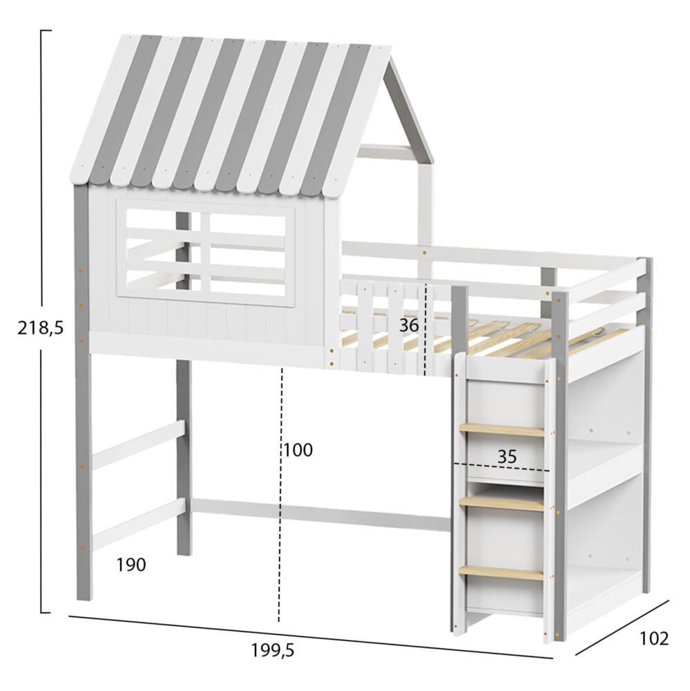ΠΑΙΔΙΚΟ ΚΡΕΒΑΤΙ τ.MONTESSORI ΜΕ ΠΛΑΙΝΑ ΡΑΦΙΑ FB9712 ΞΥΛΟ ΠΕΥΚΟΥ ΛΕΥΚΟ-ΓΚΡΙ-ΣΤΡΩΜΑ 90x190εκ
