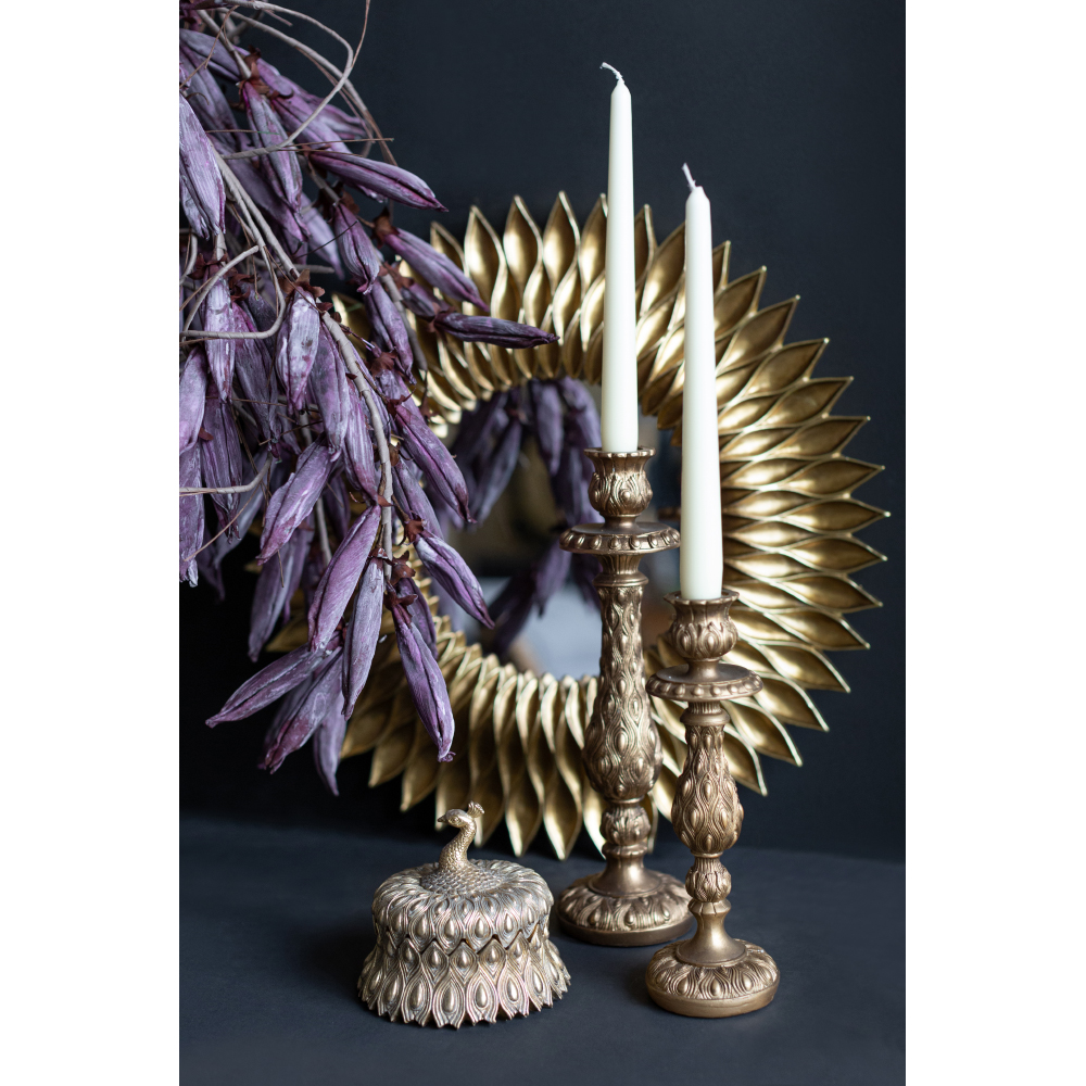 PEACOCK ΚΗΡΟΠΗΓΙΟ 9x1x25cm POLYRESIN ΧΡΥΣΟ ΑΝΤΙΚΕ