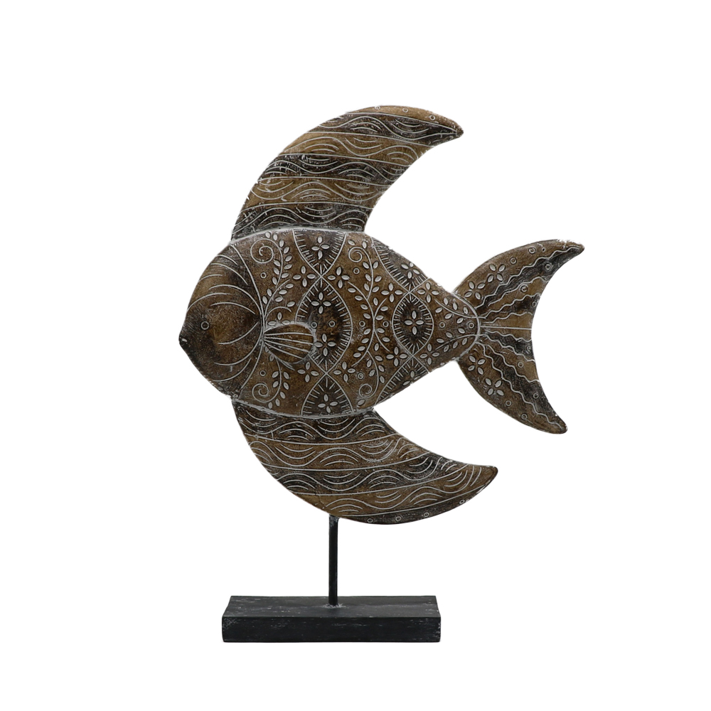 GOURAMI ΔΙΑΚΟΣΜΗΤΙΚΟ ΨΑΡΙ 26x6x33cm POLYRESIN ΚΑΦΕ