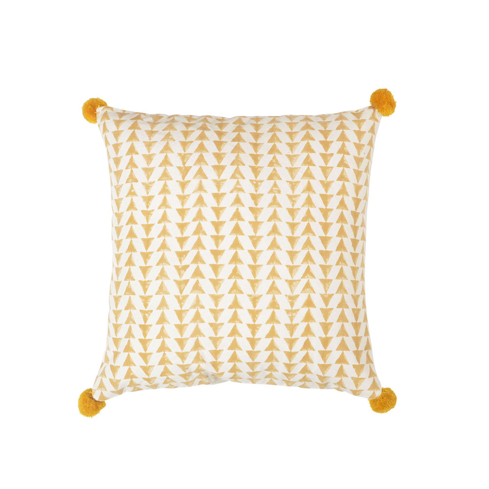 DANDI 2 ΔΙΑΚΟΣΜΗΤΙΚΟ ΜΑΞΙΛΑΡΙ 45x45cm ΒΑΜΒΑΚΙ ΛΕΥΚΟ ΚΙΤΡΙΝΟ