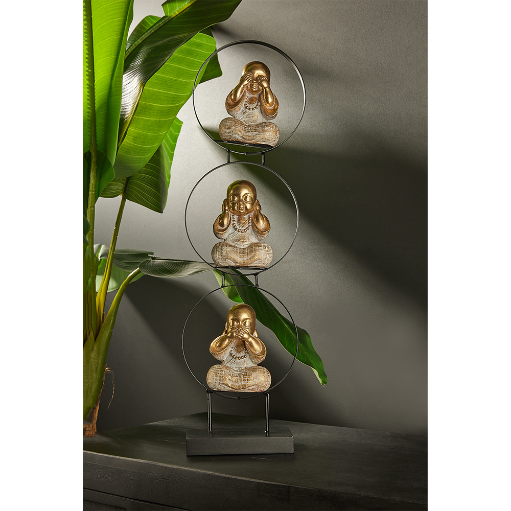 SAKYA ΔΙΑΚΟΣΜΗΤΙΚΟ TOTEM 18x9x64cm POLYRESIN ΧΡΥΣΟ ΜΑΥΡΟ