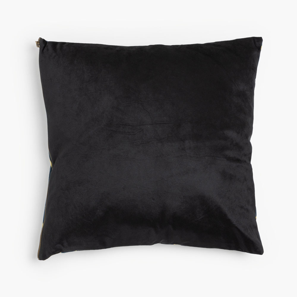 MINTONI ΔΙΑΚΟΣΜΗΤΙΚΟ ΜΑΞΙΛΑΡΙ 45x45cm ΒΕΛΟΥΔΟ ΜΑΥΡΟ ΧΡΥΣΟ
