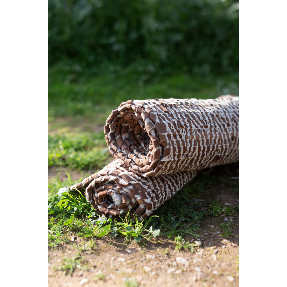 ROMBO ΧΑΛΑΚΙ 60x90cm ΔΕΡΜΑ ΚΑΦΕ ΜΠΕΖ