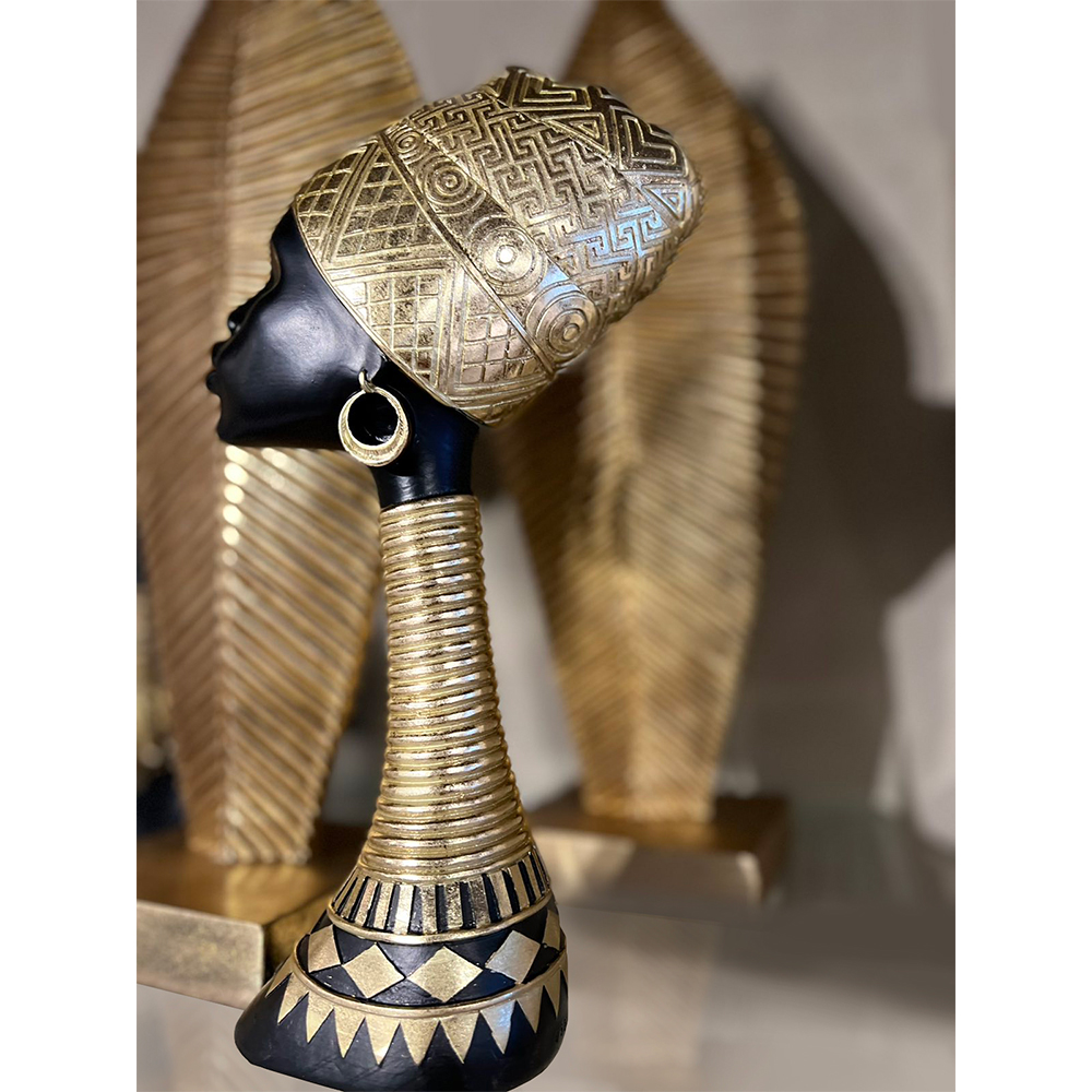 ABENI 1 ΔΙΑΚΟΣΜΗΤΙΚΗ ΦΙΓΟΥΡΑ 15x7x29cm POLYRESIN ΜΑΥΡΟ ΧΡΥΣΟ