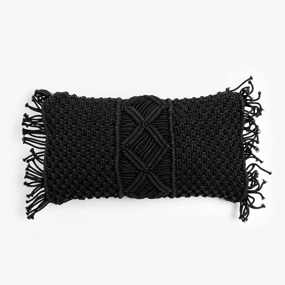 AL MANO ΔΙΑΚΟΣΜΗΤΙΚΟ ΜΑΞΙΛΑΡΙ 45x45x5cm ΒΑΜΒΑΚΙ ΜΑΥΡΟ POLYESTER