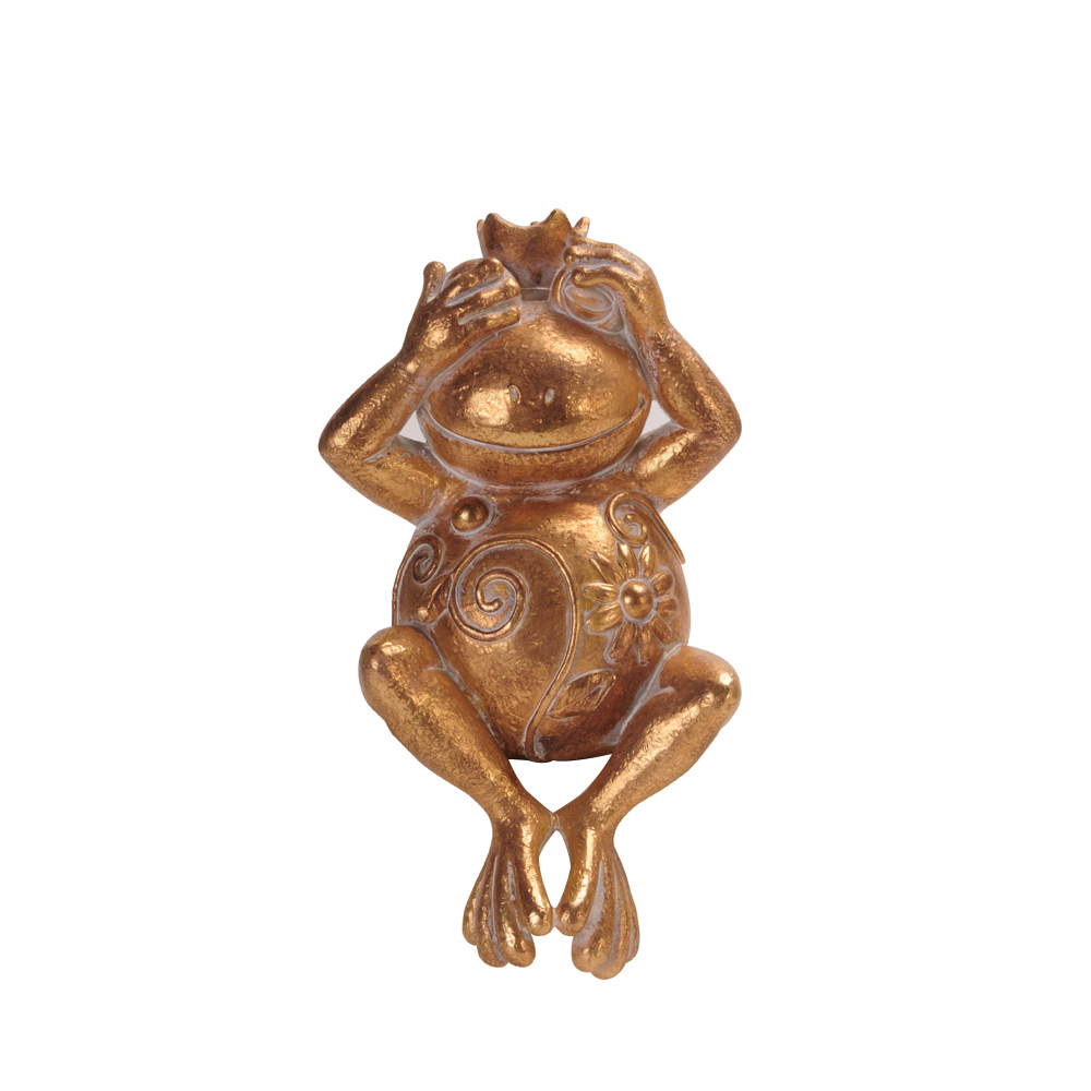 GRENOUILLE ΔΙΑΚΟΣΜΗΤΙΚΟ ΒΑΤΡΑΧΟΣ 12x10x23cm POLYRESIN ΧΡΥΣΟ