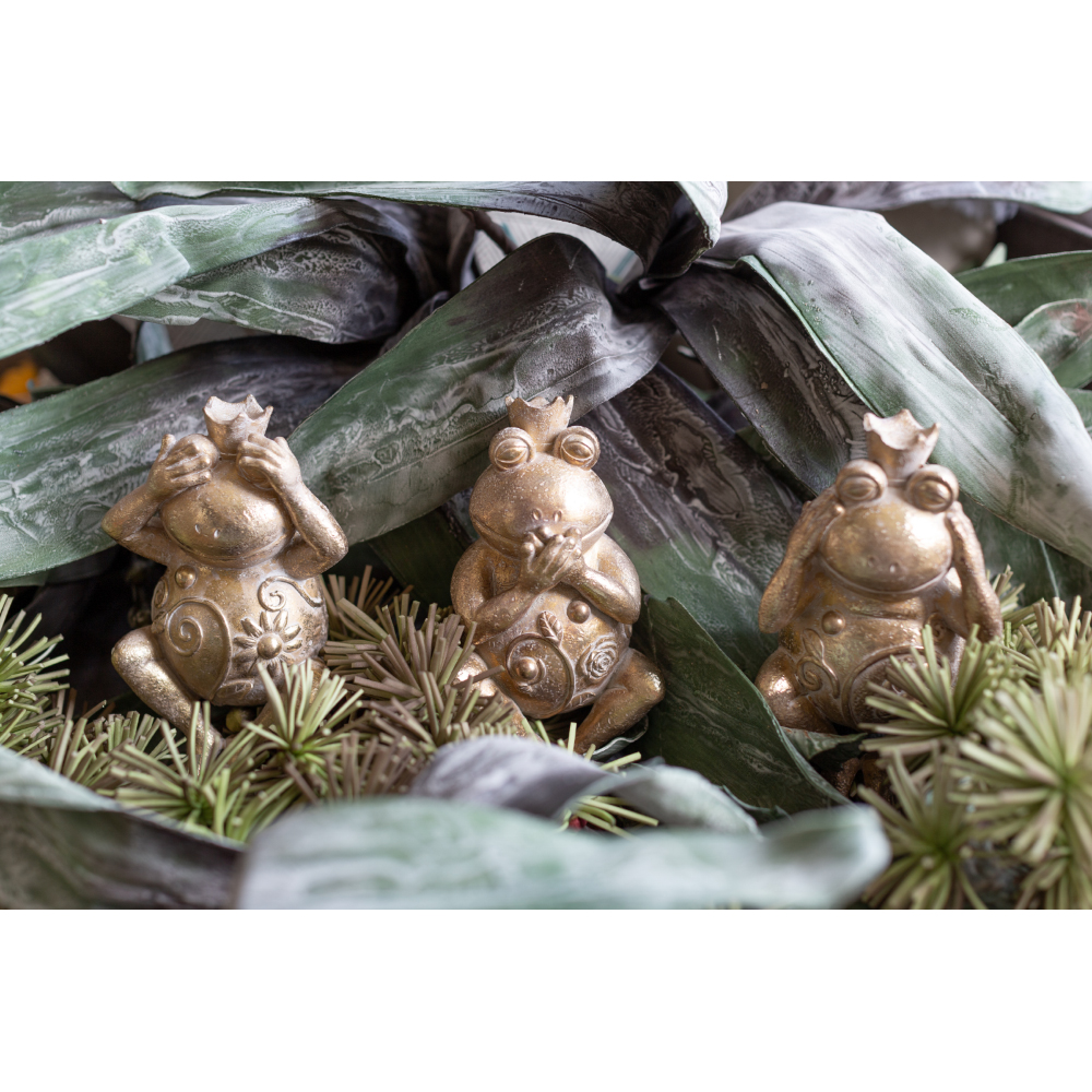 GRENOUILLE ΔΙΑΚΟΣΜΗΤΙΚΟ ΒΑΤΡΑΧΟΣ 12x10x23cm POLYRESIN ΧΡΥΣΟ