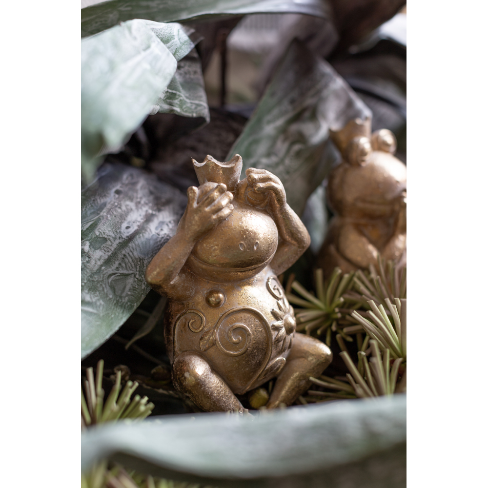 GRENOUILLE ΔΙΑΚΟΣΜΗΤΙΚΟ ΒΑΤΡΑΧΟΣ 12x10x23cm POLYRESIN ΧΡΥΣΟ