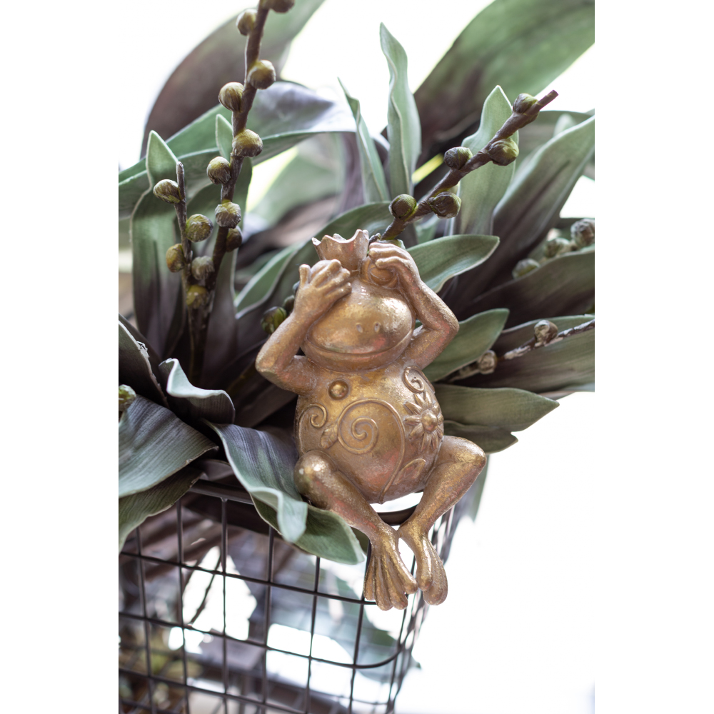 GRENOUILLE ΔΙΑΚΟΣΜΗΤΙΚΟ ΒΑΤΡΑΧΟΣ 12x10x23cm POLYRESIN ΧΡΥΣΟ