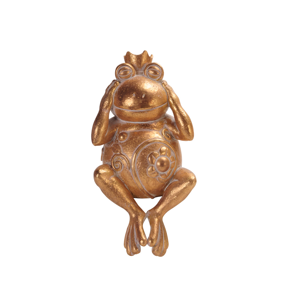 GRENOUILLE ΔΙΑΚΟΣΜΗΤΙΚΟ ΒΑΤΡΑΧΟΣ 11x10x23cm POLYRESIN ΧΡΥΣΟ
