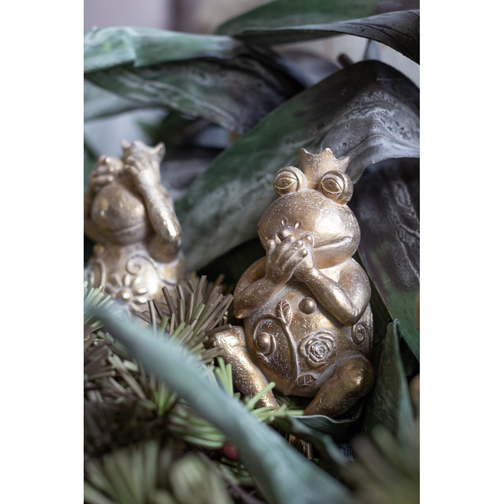GRENOUILLE ΔΙΑΚΟΣΜΗΤΙΚΟ ΒΑΤΡΑΧΟΣ 11x10x23cm POLYRESIN ΧΡΥΣΟ