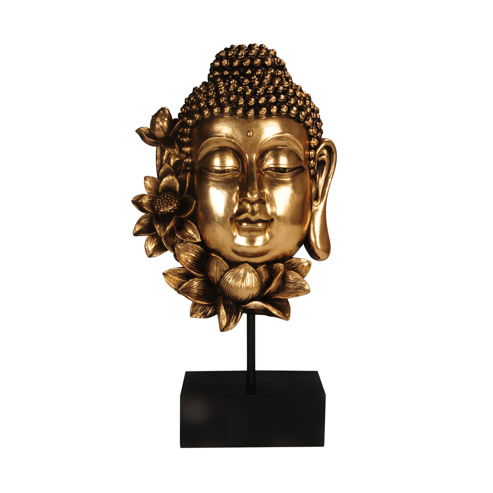 LOTUS BUDDHA ΔΙΑΚΟΣΜΗΤΙΚΟ ΒΟΥΔΑΣ 19x9x35cm POLYRESIN ΧΡΥΣΟ ΜΑΥΡΟ