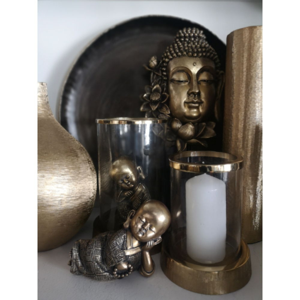 LOTUS BUDDHA ΔΙΑΚΟΣΜΗΤΙΚΟ ΒΟΥΔΑΣ 19x9x35cm POLYRESIN ΧΡΥΣΟ ΜΑΥΡΟ