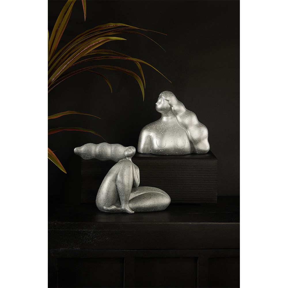 CHEVEU SILVER 1 ΔΙΑΚΟΣΜΗΤΙΚΗ ΦΙΓΟΥΡΑ 20x10x19cm POLYRESIN ΑΣΗΜΙ