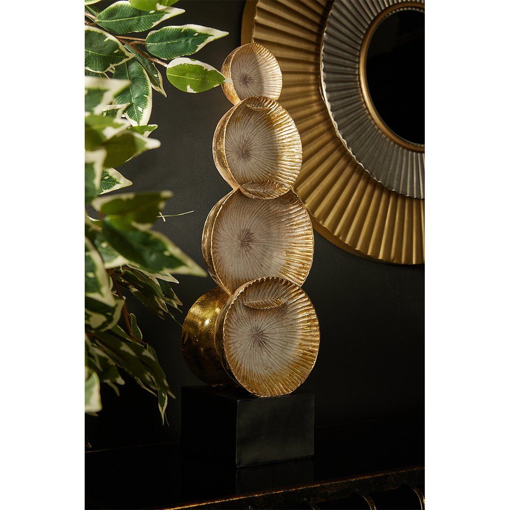 KESA ΔΙΑΚΟΣΜΗΤΙΚΟ TOTEM 16x12x49cm POLYRESIN ΧΡΥΣΟ ΜΑΥΡΟ