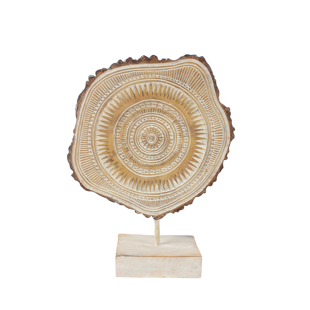NUBIA ΔΙΑΚΟΣΜΗΤΙΚΟ TOTEM 24x9x32cm POLYRESIN ΜΠΕΖ ΚΑΦΕ