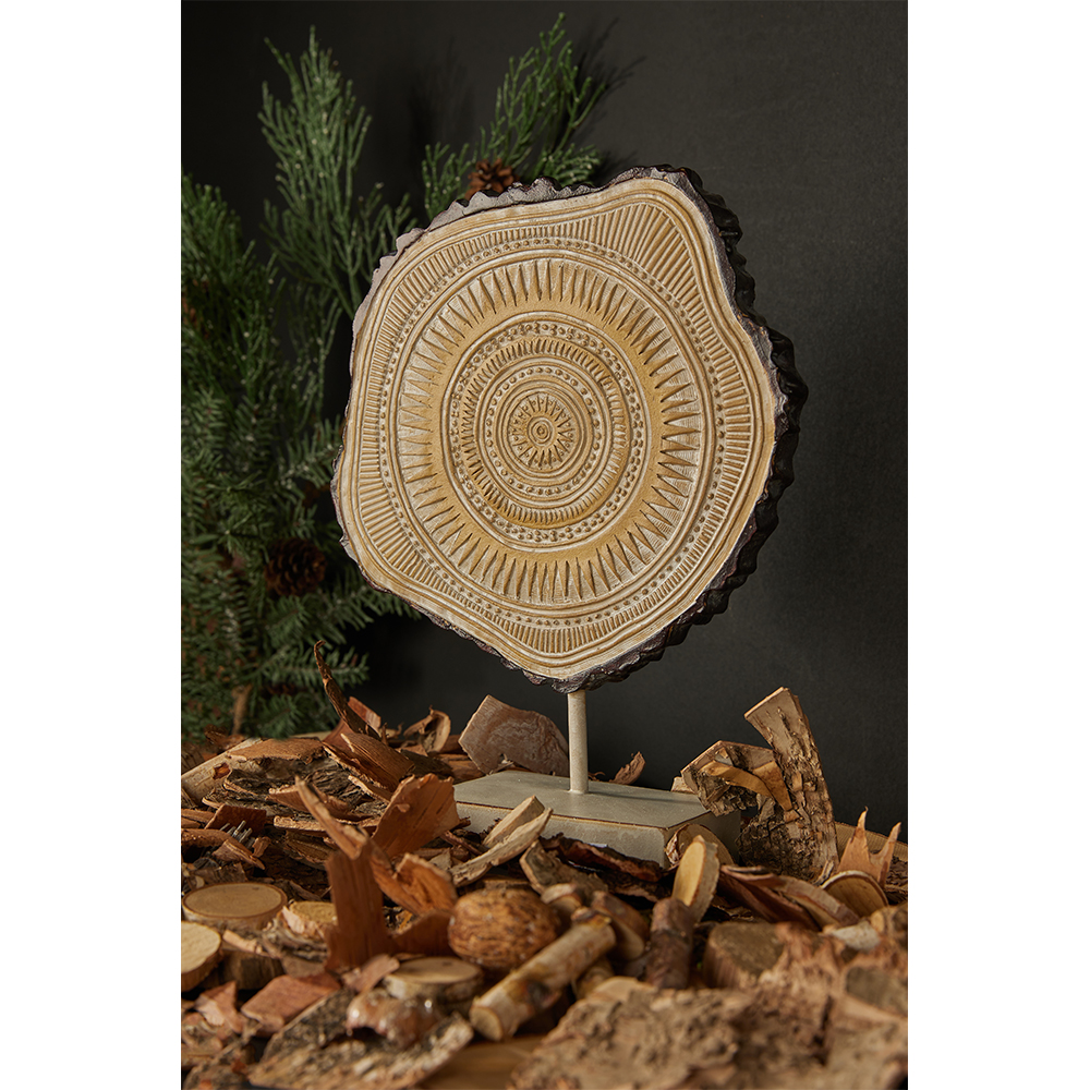 NUBIA ΔΙΑΚΟΣΜΗΤΙΚΟ TOTEM 24x9x32cm POLYRESIN ΜΠΕΖ ΚΑΦΕ
