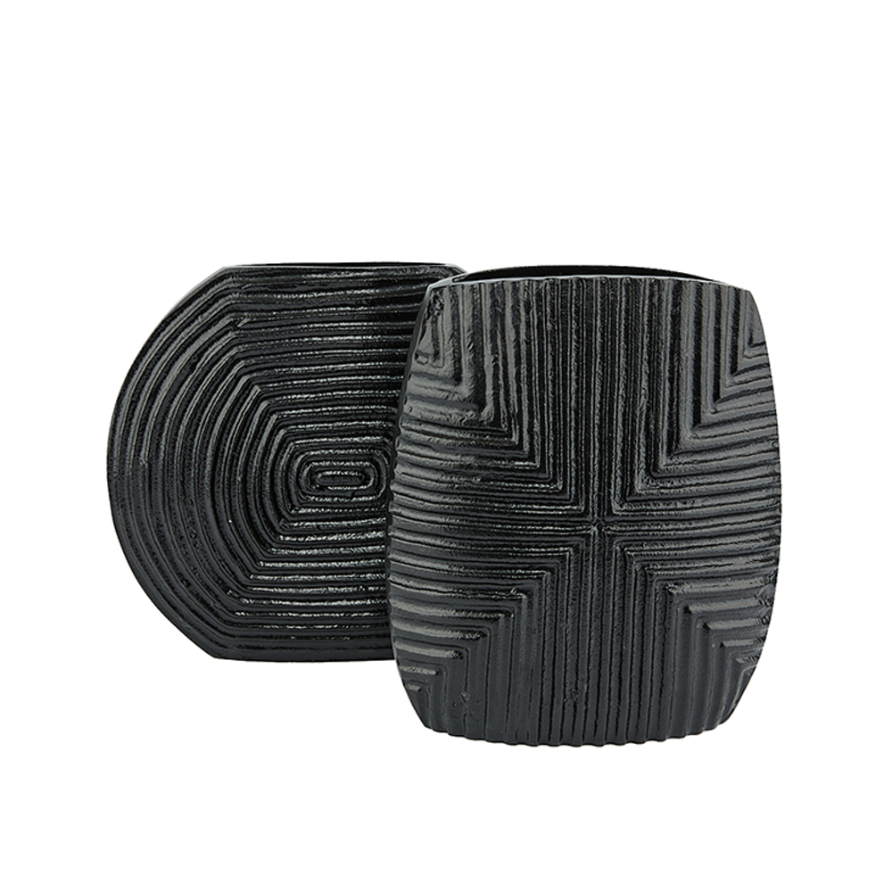 LINEAR ΒΑΖΟ 28x6x24cm ΑΛΟΥΜΙΝΙΟ ΜΑΥΡΟ