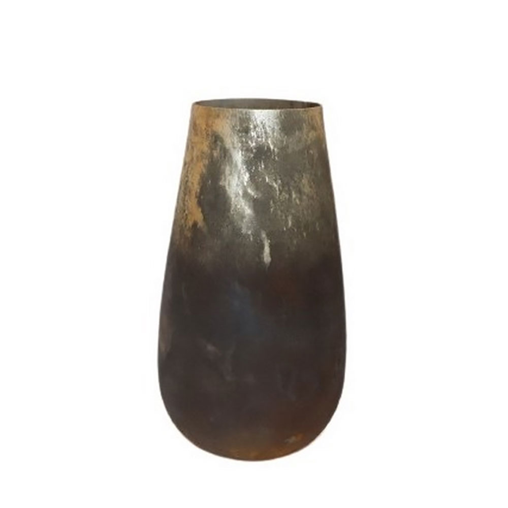 SANKA ΒΑΖΟ 17x17x30cm ΓΥΑΛΙ ΚΑΦΕ ΧΡΥΣΟ