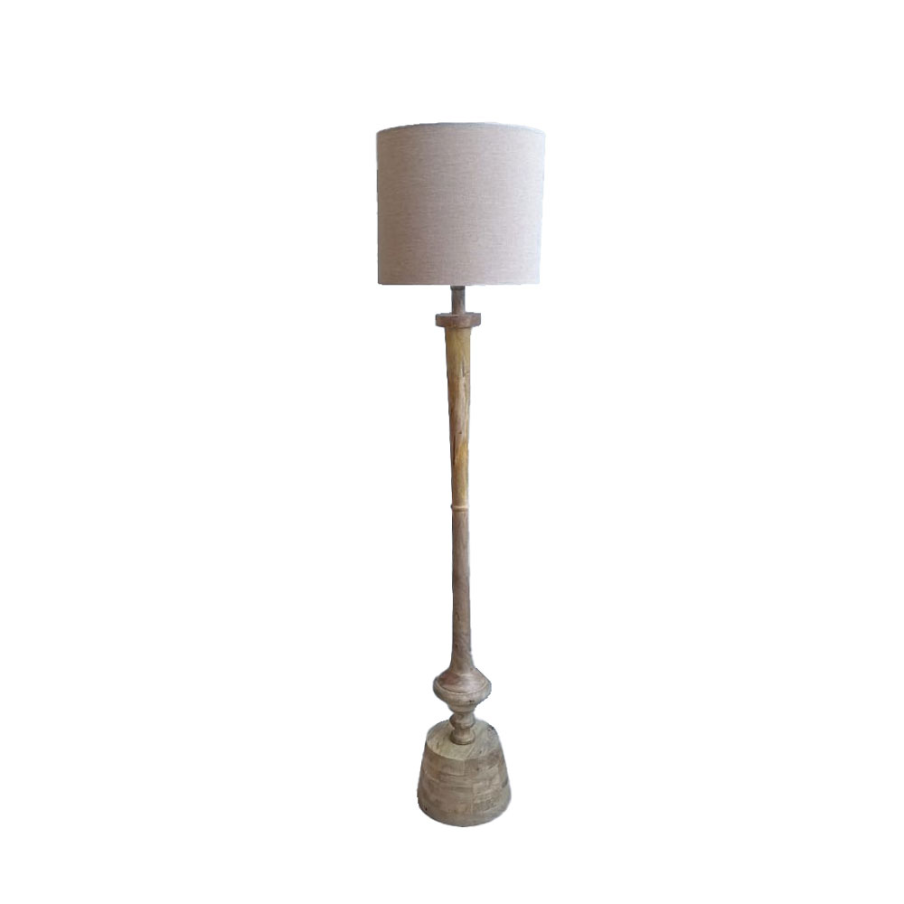 RENE ΦΩΤΙΣΤΙΚΟ ΕΠΙΔΑΠΕΔΙΟ 35x35x161cm ΞΥΛΟ ΦΥΣΙΚΟ ΥΦΑΣΜΑ ΜΠΕΖ