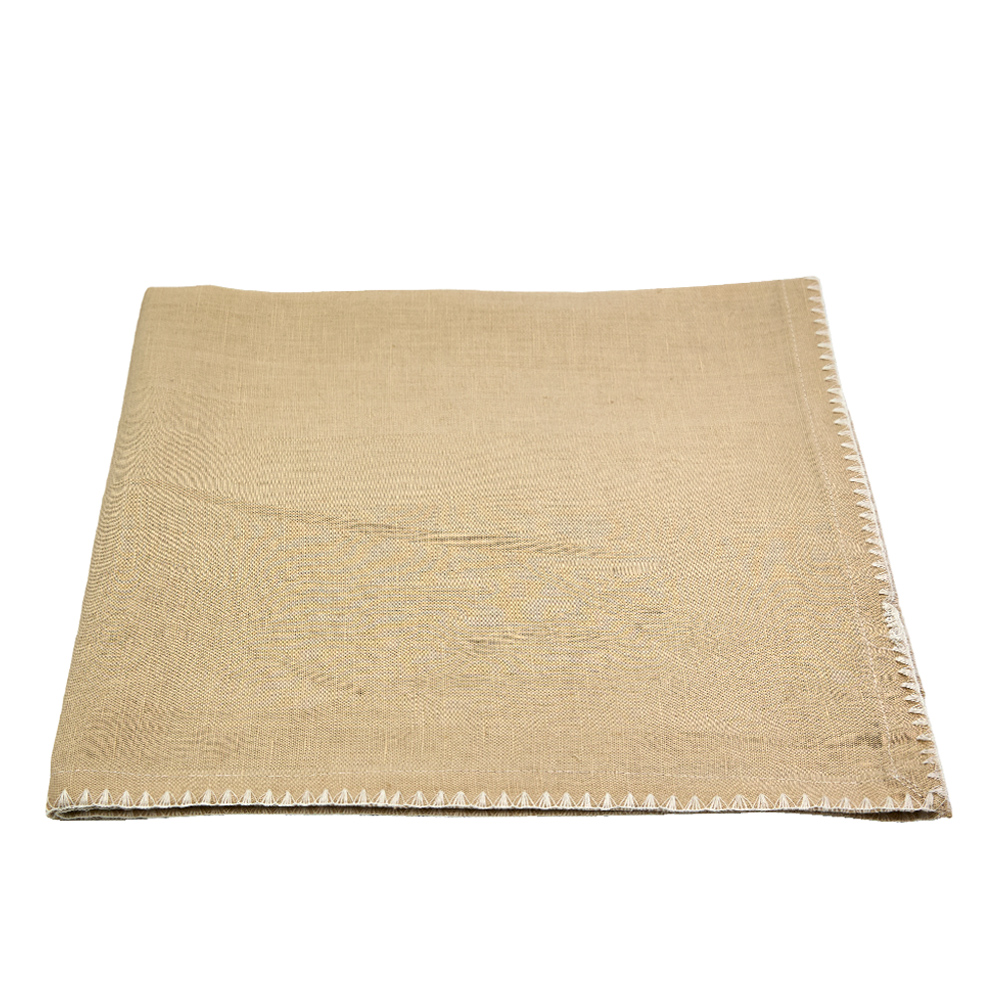 MALIN ΠΕΤΣΕΤΑ ΦΑΓΗΤΟΥ 50x50cm ΒΑΜΒΑΚΙ ΜΠΕΖ ΛΕΥΚΟ ΛΙΝΟ