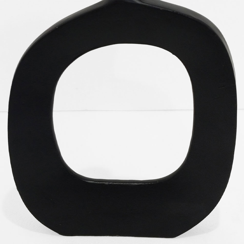 ABSTRACT OVAL ΒΑΖΟ 31x5x41cm ΑΛΟΥΜΙΝΙΟ ΜΑΥΡΟ